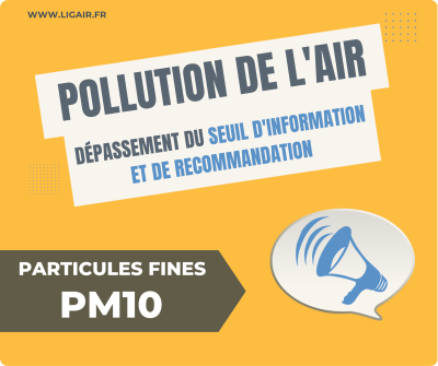 Dépassement du seuil d'information et de recommandations pour les PM10