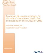 Evolution des concentrations en dioxyde d’azote et en particules en suspension entre 2023 et 2030