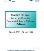 Qualité de l'air dans la zone des Montées à Orléans du 24 avril au 4 mai 2001