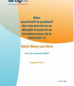 Rapport final Bilan quantitatif et qualitatif des concentrations en dioxyde d'azote et en benzène autour de la Nationale 12 - Saint-Rémy-sur-Avre - 8 au 22 novembre 2007