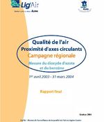 Rapport final de la campagne de mesures régionale en site de proximité - année 2003