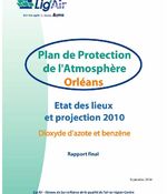 PPA Orléans : Etat des lieux 2004 et projection 2010 - Benzène et dioxyde d'azote