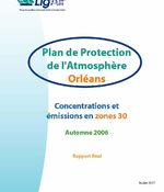 PPA d'Orléans, concentrations et émissions en zone 30, automne 2006